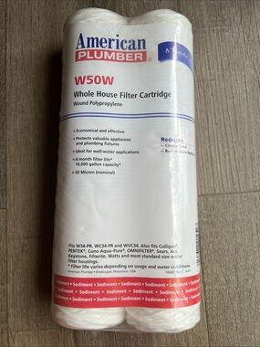 New American Plumber W50W Whole House Filter Cartridge 50 Micron 2-Pack NOS